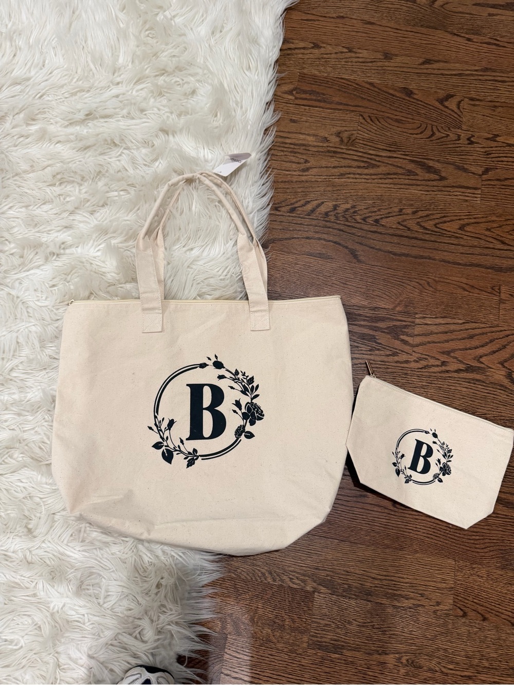 Inital Letter B Tote Bag and Pouch